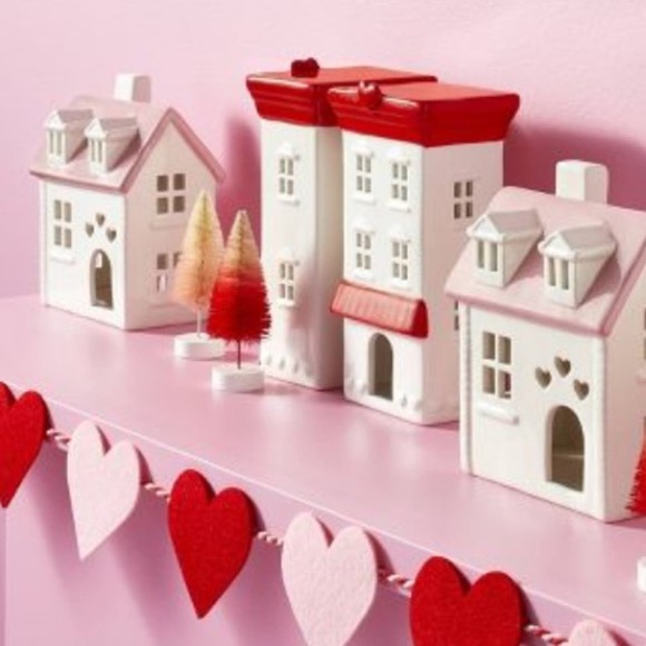 Target Valentine Ceramic Short Building Figurine Pink/White - Spritz - Picture 5 of 10